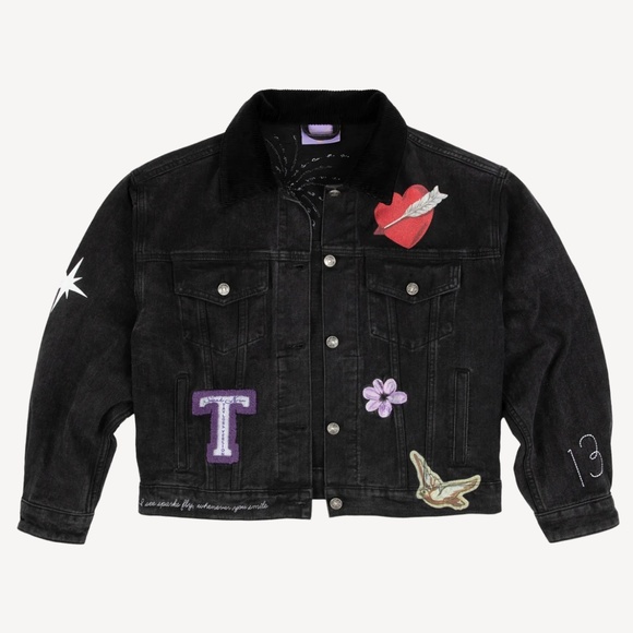 New Taylor Swift Speak Now Taylor's Version Firework Jacket Black Denim Jacket - Picture 1 of 16